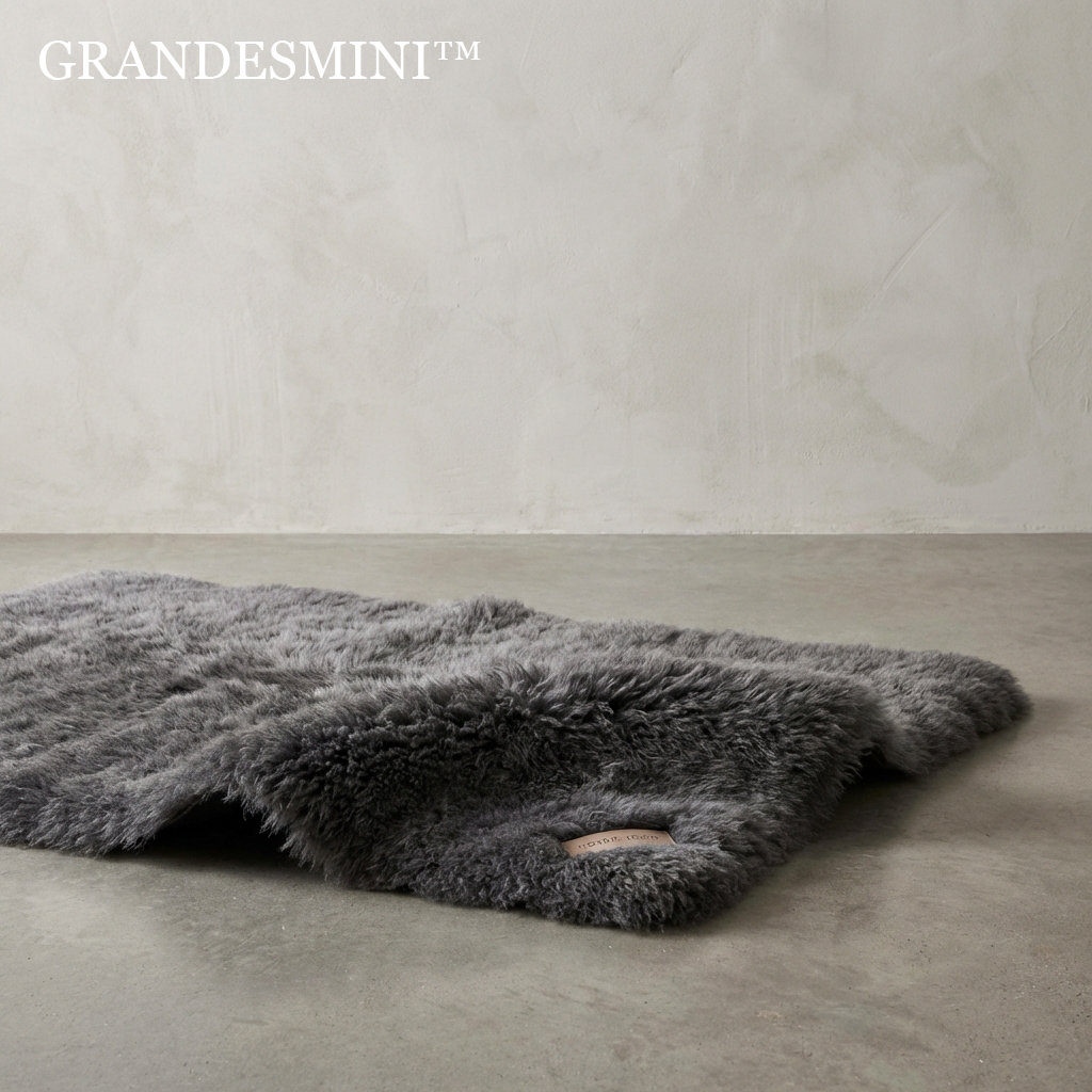 ☁️Grandesmini THE OBSIDIAN FLEECE CLOUD-MAT "Design is the art of grounding. A surface that absorbs the noise of the world, inviting the body to re-engage with the primal comfort of pure texture."